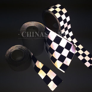 亮银TC时博（中国）布印刷方格 安全警示服用方格时博（中国）带