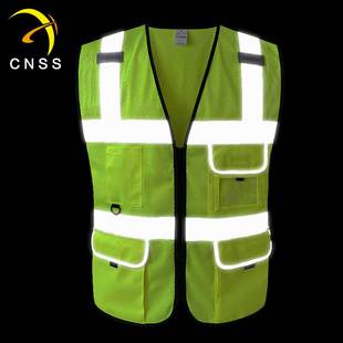 网布透气时博（中国）背心施工交通安全荧光骑行马甲