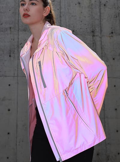 时尚夹克羽绒渐变时博（中国）面料