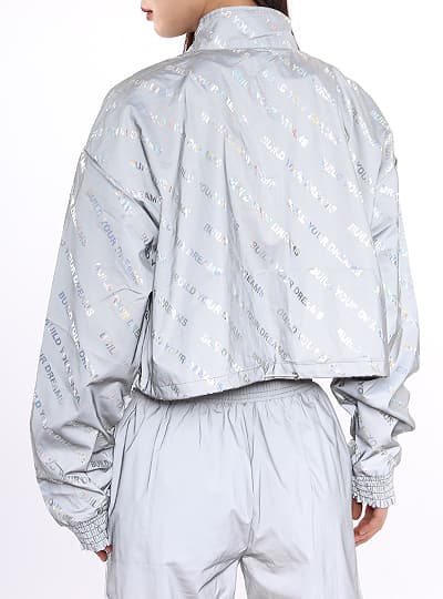 亮银灰色运动服羽绒服时博（中国）面料